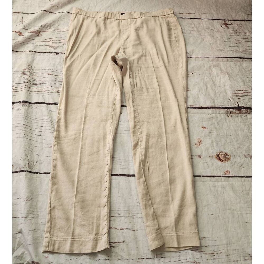 NYDJ Millie Pull on Ankle Linen Blend Pants Size 14